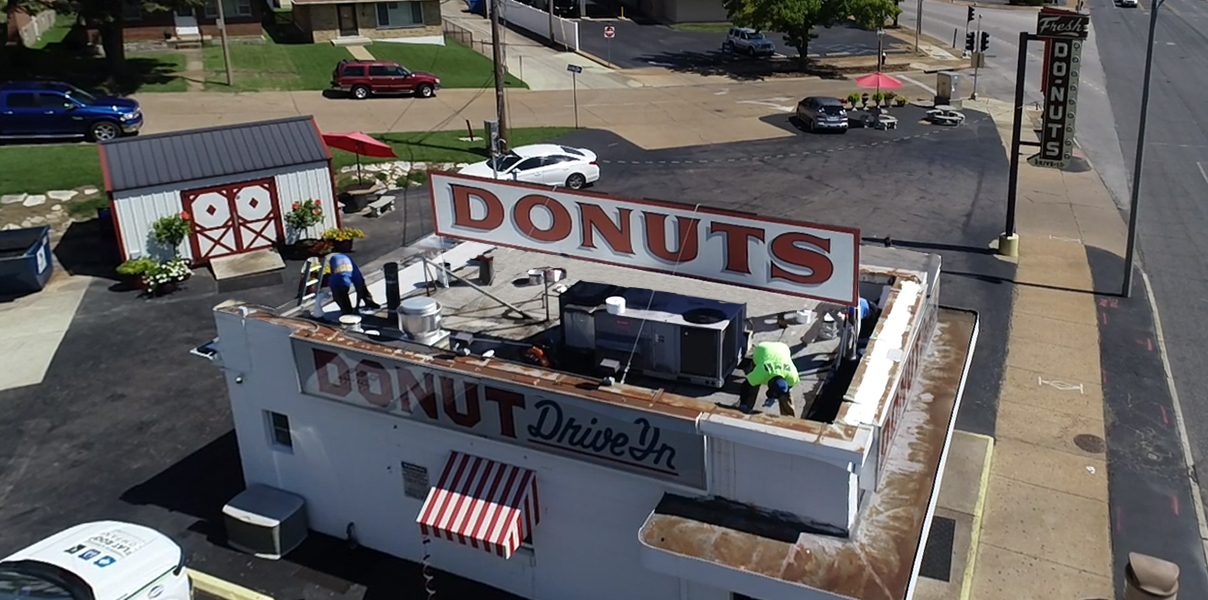 Commercial Roofing Repair for Donut Drive In